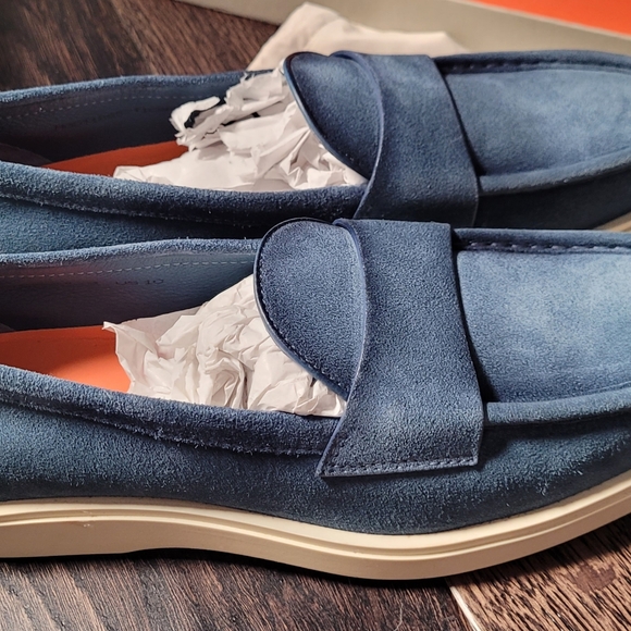 Santoni blue suede sneakers NWT size 10 us/9uk - Picture 1 of 9